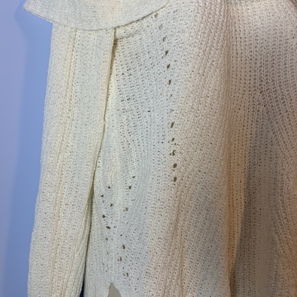 Anthropologie Moth off the shoulder white cream XS knit sweater Lucerne tunic - Picture 9 of 9